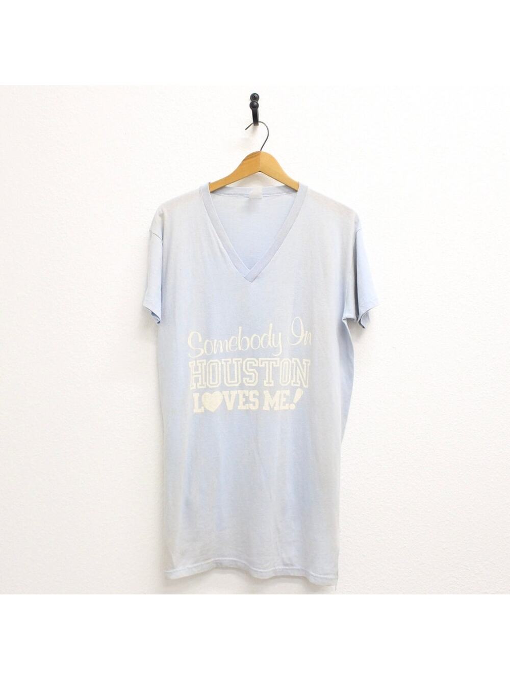 Vintage Somebody In Houston Loves Me Night T Shirt Large